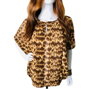 WILLI SMITH Boxy Chiffon  Animal Print Blouse